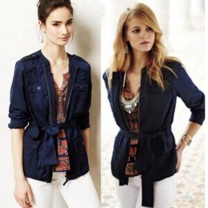 Anthropologie Hei Hei Belted Anorak Utility Jacket Navy Size S